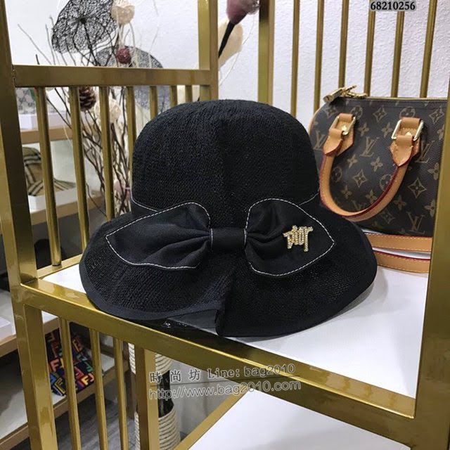 Dior女士帽子 迪奧褶皺蝴蝶結草帽 Dior遮陽帽  mm1008